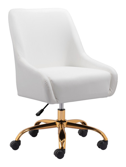 Madelaine Office Chair in White, Gold (339|109489)