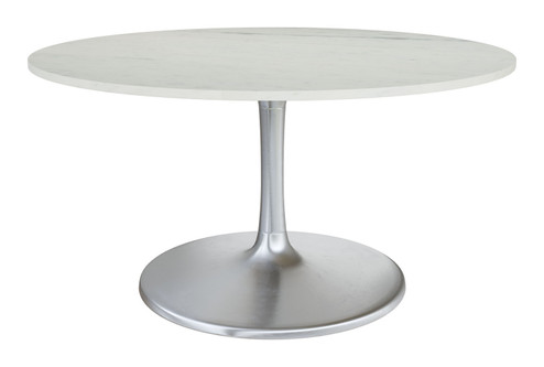 Gotham Dining Table in White, Silver (339|109450)