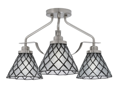 Odyssey Three Light Semi-Flush Mount in Brushed Nickel (200|2607-BN-9185)