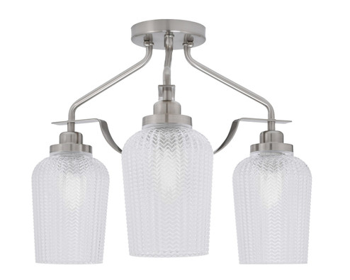 Odyssey Three Light Semi-Flush Mount in Brushed Nickel (200|2607-BN-4250)