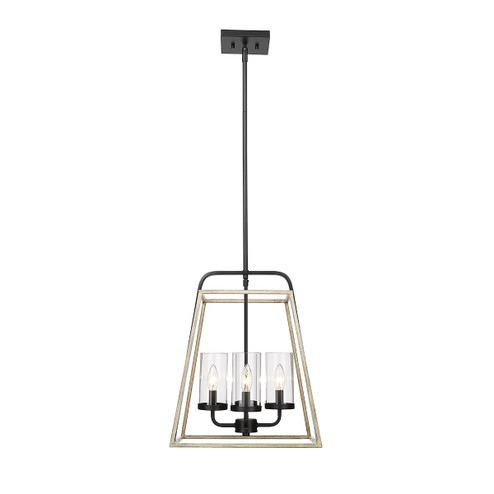 Bonnie Four Light Pendant in Matte Black Grey Wood (59|3004-MB/GW)