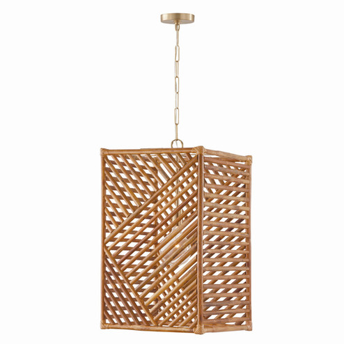 Soleil One Light Foyer Pendant in Matte Brass (65|547411MA)