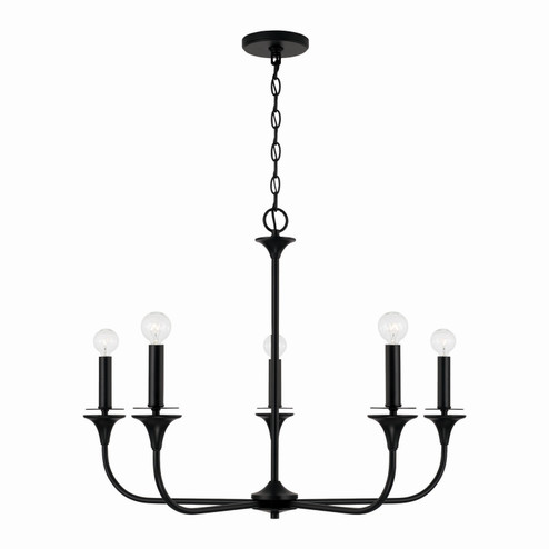 Presley Five Light Chandelier in Matte Black (65|448951MB)