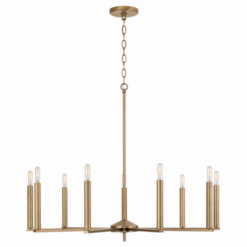 Portman Nine Light Chandelier in Aged Brass (65|448691AD)