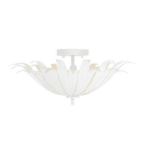 Eden Three Light Semi-Flush Mount in Textured White (65|249531XW)