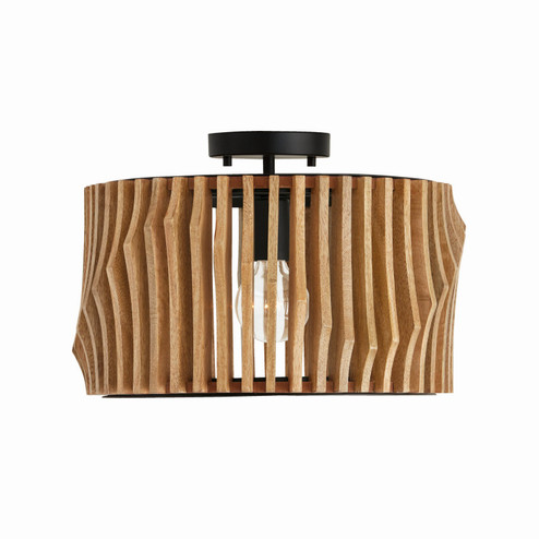 Archer One Light Semi-Flush Mount in Light Wood and Matte Black (65|244632WK)