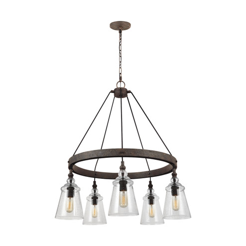 Loras Five Light Chandelier in Dark Weathered Iron (1|F3169/5DWI)