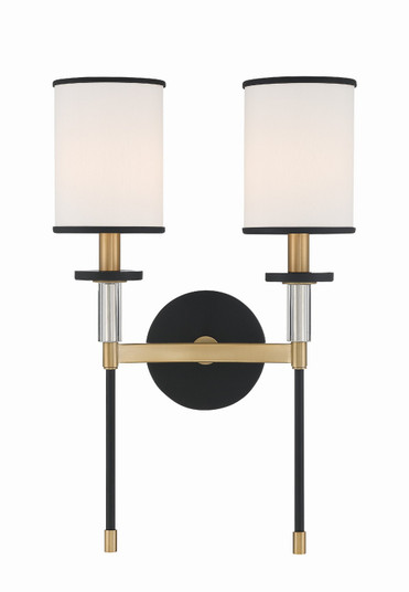 Hatfield Two Light Wall Sconce in Black Forged / Vibrant Gold (60|HAT-472-BF-VG)