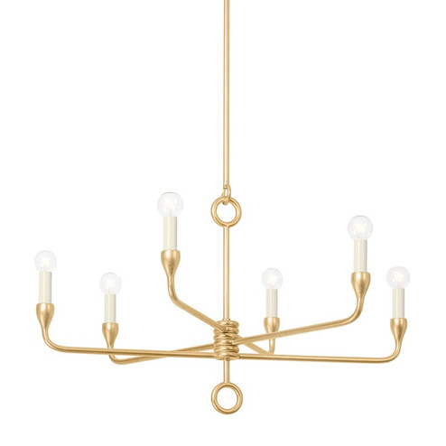 Orson Six Light Chandelier in Vintage Gold Leaf (67|F9531-VGL)