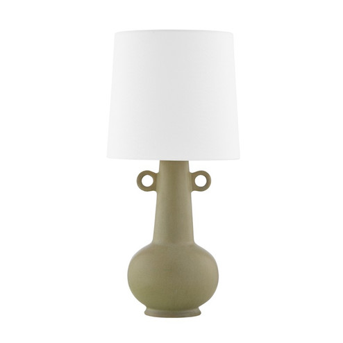 Rikki One Light Table Lamp in Aged Brass/Ceramic Reactive Golden Olive (428|HL613201A-AGB/CRO)