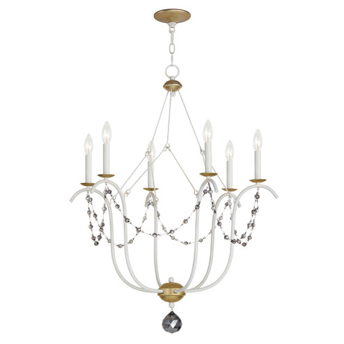 Formosa Six Light Chandelier in Ecru/Venetian Gold (16|20486ECVG)