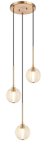 Jemyca Three Light Pendant in Aged Gold Brass (423|C61603AGCL)