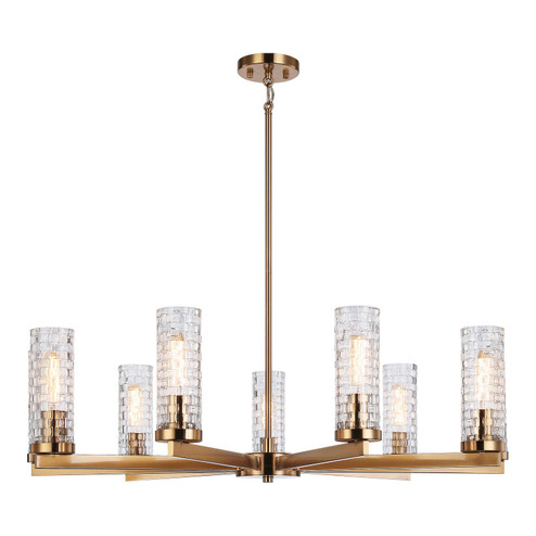 Weaver Nine Light Pendant in Aged Gold Brass (423|C32109AG)