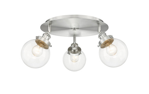 Ballston Urban Three Light Flush Mount in Brushed Brass (405|916-3C-BB-G204-6)