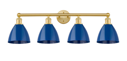 Edison Four Light Bath Vanity in Satin Gold (405|616-4W-SG-MBD-75-BL)