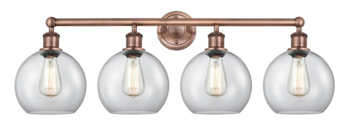 Edison Four Light Bath Vanity in Antique Copper (405|616-4W-AC-G122-8)
