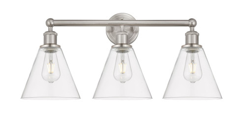 Edison Three Light Bath Vanity in Satin Nickel (405|616-3W-SN-GBC-82)