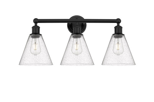 Edison Three Light Bath Vanity in Matte Black (405|616-3W-BK-GBC-84)