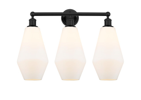 Edison Three Light Bath Vanity in Matte Black (405|616-3W-BK-G651-7)