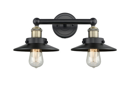 Edison Two Light Bath Vanity in Black Antique Brass (405|616-2W-BAB-M6-BK)