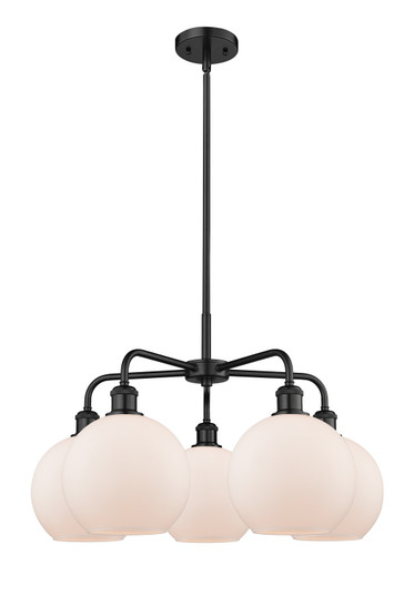 Ballston Five Light Chandelier in Matte Black (405|516-5CR-BK-G121-8)