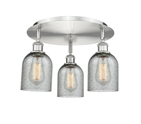 Ballston Three Light Flush Mount in Satin Nickel (405|516-3C-SN-G257)