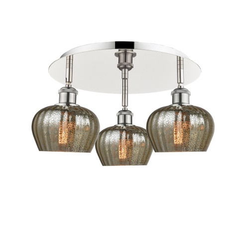 Ballston Three Light Semi-Flush Mount in Polished Nickel (405|516-3C-PN-G96)