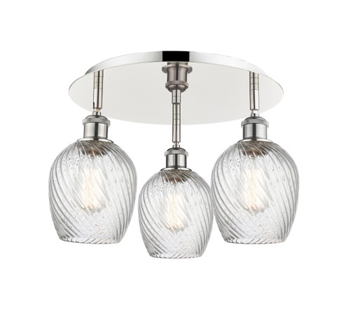 Ballston Three Light Flush Mount in Polished Nickel (405|516-3C-PN-G292)