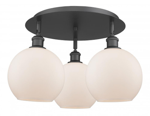 Ballston Three Light Semi-Flush Mount in Matte Black (405|516-3C-BK-G121-8)
