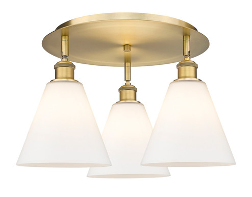 Ballston Three Light Semi-Flush Mount in Brushed Brass (405|516-3C-BB-GBC-81)