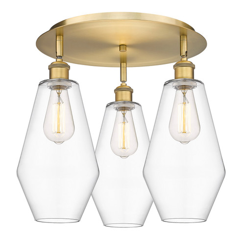 Ballston Three Light Flush Mount in Brushed Brass (405|516-3C-BB-G652-7)