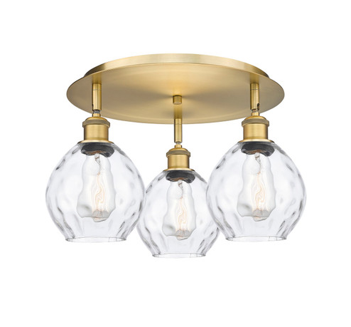 Ballston Three Light Flush Mount in Brushed Brass (405|516-3C-BB-G362)