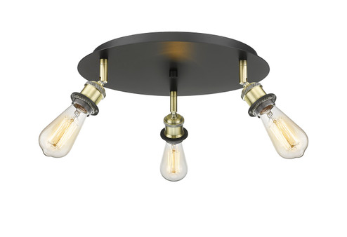 Ballston Three Light Semi-Flush Mount in Black Antique Brass (405|516-3C-BAB)