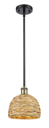 Ballston One Light Pendant in Black Antique Brass (405|516-1S-BAB-RBD-8-NAT)