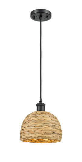Ballston One Light Pendant in Matte Black (405|516-1P-BK-RBD-8-NAT)