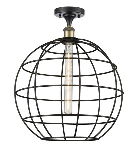 Ballston One Light Semi-Flush Mount in Black Antique Brass (405|516-1C-BAB-CE-16-BK)