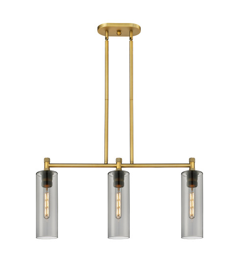 Downtown Urban LED Island Pendant in Brushed Brass (405|434-3I-BB-G434-12SM)