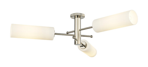 Downtown Urban LED Flush Mount in Polished Nickel (405|434-3F-PN-G434-12WH)