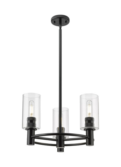 Downtown Urban Three Light Pendant in Matte Black (405|434-3CR-BK-G434-7CL)