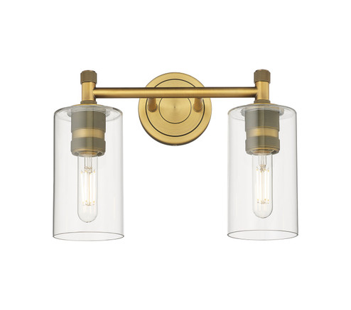 Downtown Urban Two Light Bath Vanity in Brushed Brass (405|434-2W-BB-G434-7CL)