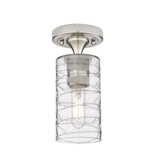 Downtown Urban One Light Flush Mount in Satin Nickel (405|434-1F-SN-G434-7DE)