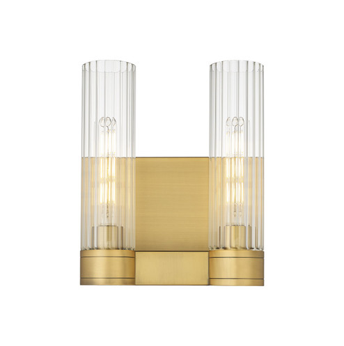 Downtown Urban Two Light Bath Vanity in Brushed Brass (405|429-2W-BB-G429-11CL)