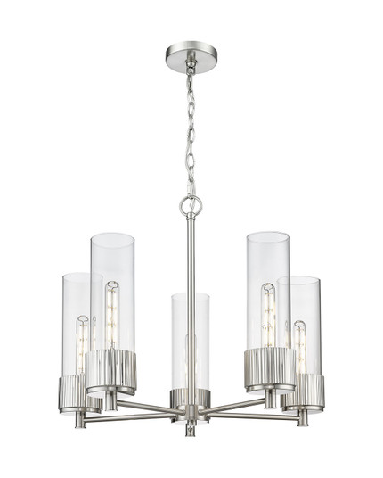 Downtown Urban LED Chandelier in Satin Nickel (405|428-5CR-SN-G428-12CL)