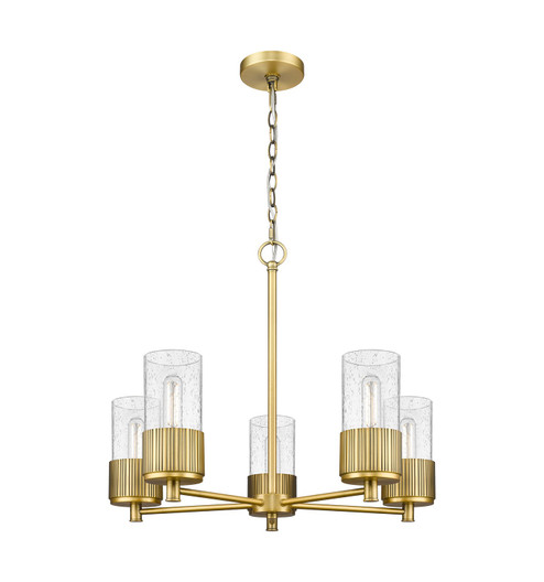 Downtown Urban LED Chandelier in Brushed Brass (405|428-5CR-BB-G428-7SDY)