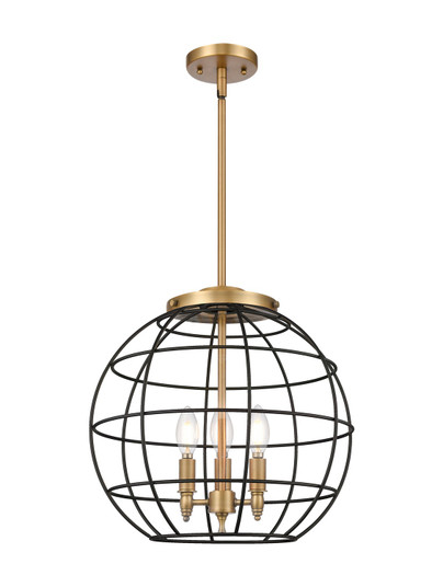 Essex Three Light Pendant in Brushed Brass (405|221-3S-BB-CE-16-BK)