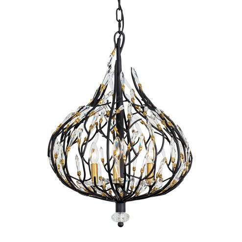 Bask Three Light Pendant in Matte Black/French Gold (137|271P03MBFG)