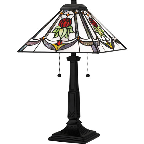 Tiffany Two Light Table Lamp in Matte Black (10|TF16137MBK)