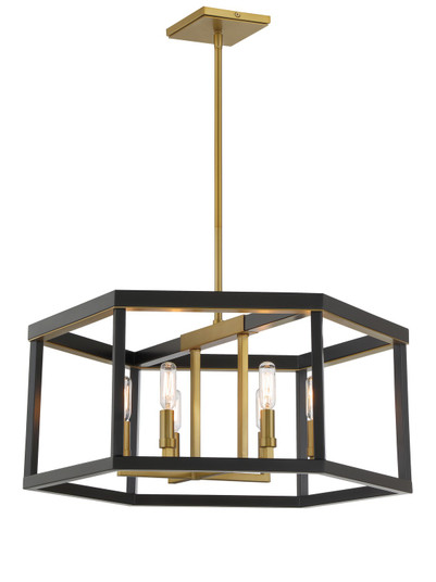 UNION ESTATES Six Light Pendant in Coal And Soft Brass (7|2116-726)