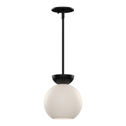 Arcadia One Light Pendant in Black/Opal Glass (347|PD59708-BK/OP)