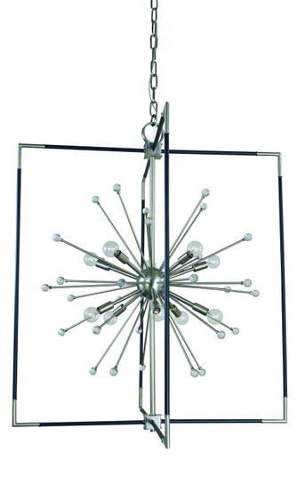 Zeta Ten Light Chandelier in Brushed Nickel with Matte Black Accents (8|L1110 BN/MBLACK)